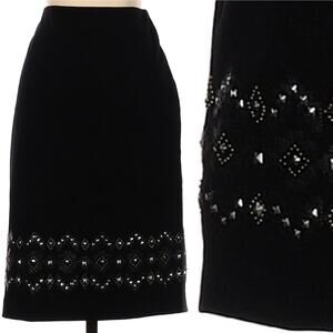 Doncaster Black Studded Midi Skirt